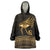 Ancient Egypt Eye of Horus Wearable Blanket Hoodie Gold Intricate Feathers