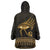 Ancient Egypt Eye of Horus Wearable Blanket Hoodie Gold Intricate Feathers