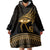 Ancient Egypt Eye of Horus Wearable Blanket Hoodie Gold Intricate Feathers