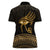 Ancient Egypt Eye of Horus Women Polo Shirt Gold Intricate Feathers