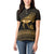 Ancient Egypt Eye of Horus Women Polo Shirt Gold Intricate Feathers