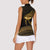 Ancient Egypt Eye of Horus Women Sleeveless Polo Shirt Gold Intricate Feathers