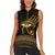 Ancient Egypt Eye of Horus Women Sleeveless Polo Shirt Gold Intricate Feathers