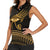 Ancient Egypt Eye of Horus Women Sleeveless Polo Shirt Gold Intricate Feathers