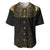 Ancient Egypt Scarab Baseball Jersey Black Gold