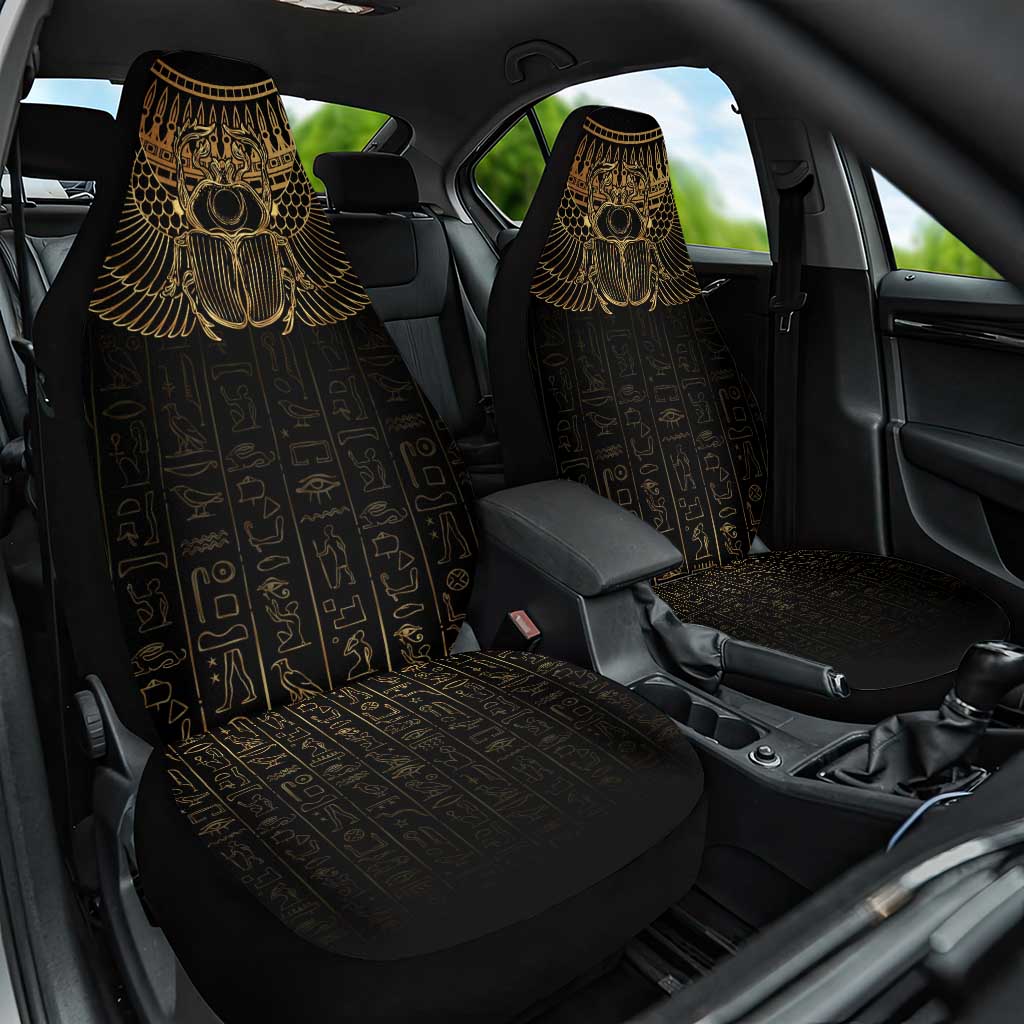 Ancient Egypt Scarab Car Seat Cover Black Gold