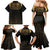 Ancient Egypt Scarab Family Matching Mermaid Dress and Hawaiian Shirt Black Gold