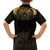 Ancient Egypt Scarab Family Matching Off The Shoulder Long Sleeve Dress and Hawaiian Shirt Black Gold