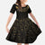 Ancient Egypt Scarab Family Matching Off The Shoulder Long Sleeve Dress and Hawaiian Shirt Black Gold