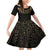 Ancient Egypt Scarab Family Matching Off Shoulder Short Dress and Hawaiian Shirt Black Gold