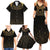 Ancient Egypt Scarab Family Matching Summer Maxi Dress and Hawaiian Shirt Black Gold