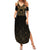 Ancient Egypt Scarab Family Matching Summer Maxi Dress and Hawaiian Shirt Black Gold