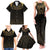 Ancient Egypt Scarab Family Matching Tank Maxi Dress and Hawaiian Shirt Black Gold