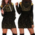 Ancient Egypt Scarab Hoodie Dress Black Gold