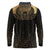 Ancient Egypt Scarab Long Sleeve Polo Shirt Black Gold