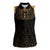 Ancient Egypt Scarab Women Sleeveless Polo Shirt Black Gold