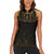 Ancient Egypt Scarab Women Sleeveless Polo Shirt Black Gold