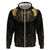 Ancient Egypt Scarab Zip Hoodie Black Gold