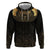 Ancient Egypt Scarab Zip Hoodie Black Gold