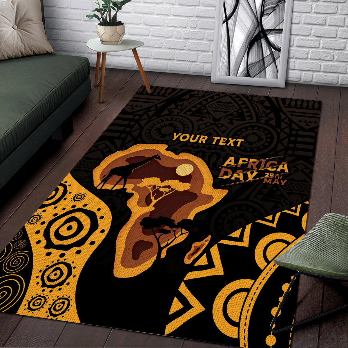 Africa Day Personalized Area Rug Ethnic Retro Style LT7 - Wonder Print Shop