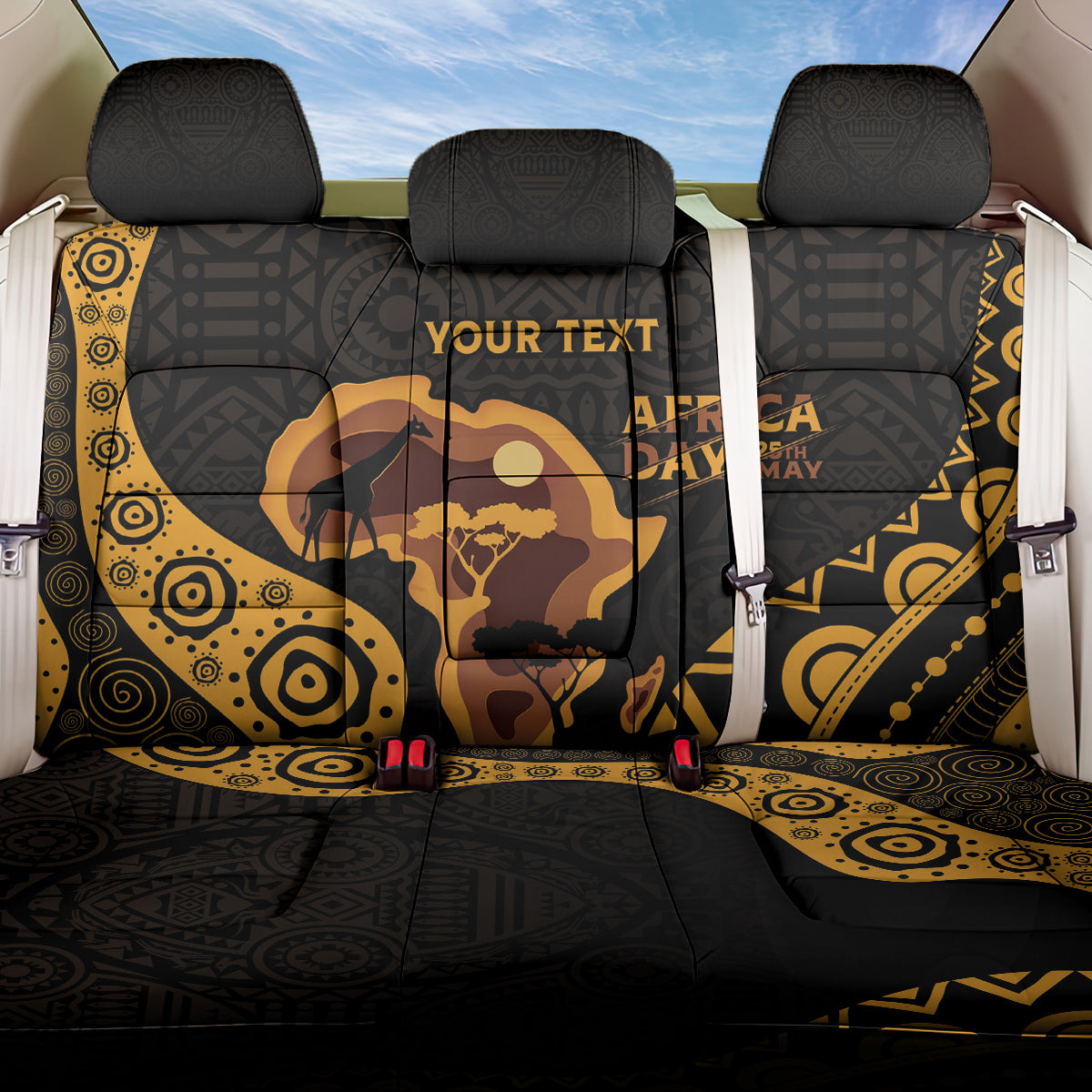 Africa Day Personalized Back Car Seat Cover Ethnic Retro Style LT7 - Wonder Print Shop