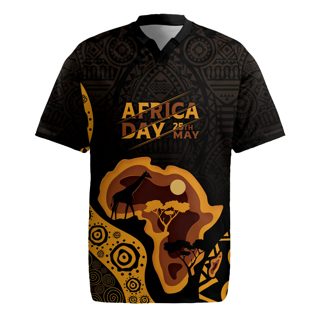 Africa Day Personalized Rugby Jersey Ethnic Retro Style