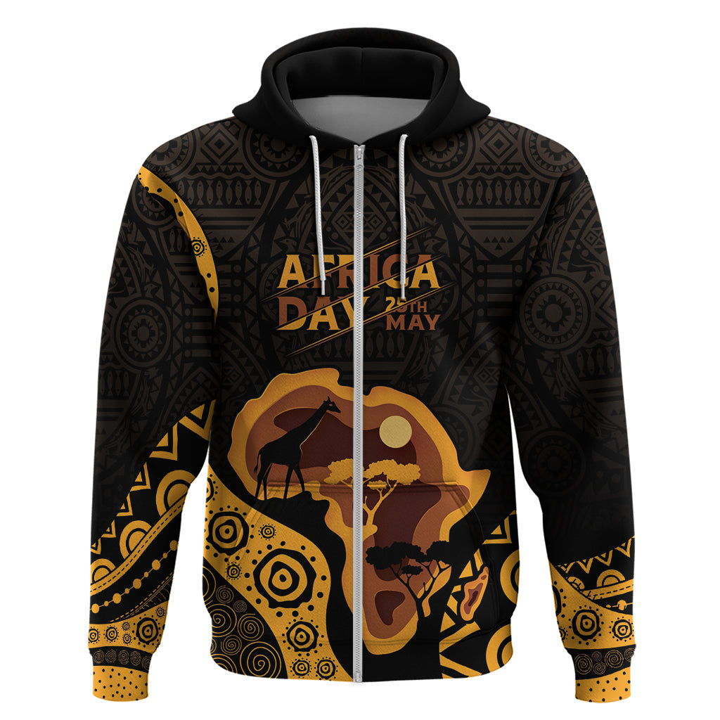 Africa Day Personalized Zip Hoodie Ethnic Retro Style - Wonder Print Shop