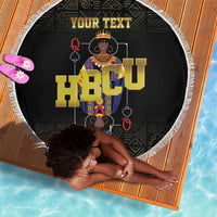 HBCU Grad Personalized Queen Poker Card Beach Blanket Golden Pattern
