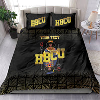 HBCU Grad Personalized Queen Poker Card Bedding Set Golden Pattern