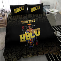 HBCU Grad Personalized Queen Poker Card Bedding Set Golden Pattern