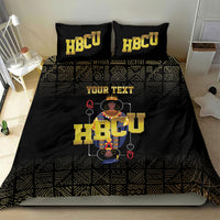 HBCU Grad Personalized Queen Poker Card Bedding Set Golden Pattern
