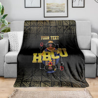 HBCU Grad Personalized Queen Poker Card Blanket Golden Pattern
