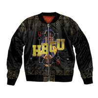 HBCU Grad Personalized Queen Poker Card Bomber Jacket Golden Pattern