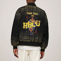 HBCU Grad Personalized Queen Poker Card Bomber Jacket Golden Pattern