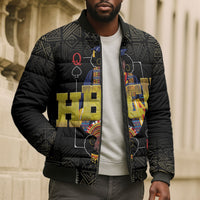 HBCU Grad Personalized Queen Poker Card Bomber Puffer Jacket Golden Pattern