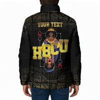 HBCU Grad Personalized Queen Poker Card Padded Jacket Golden Pattern