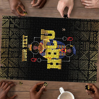 HBCU Grad Personalized Queen Poker Card Puzzle Golden Pattern
