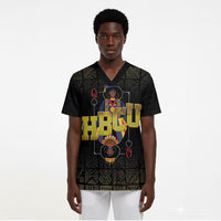 HBCU Grad Personalized Queen Poker Card Scrub Top Golden Pattern
