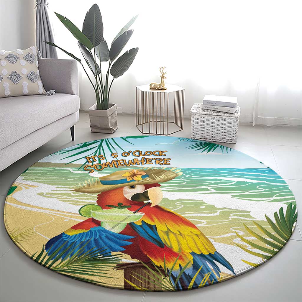 Aloha Hawaii It's 5 o'clock Somewhere Round Carpet - Wonder Print Shop