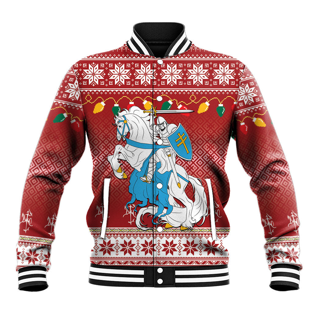 Linksmu Kaledu Lietuvos Baseball Jacket Christmas Vytis