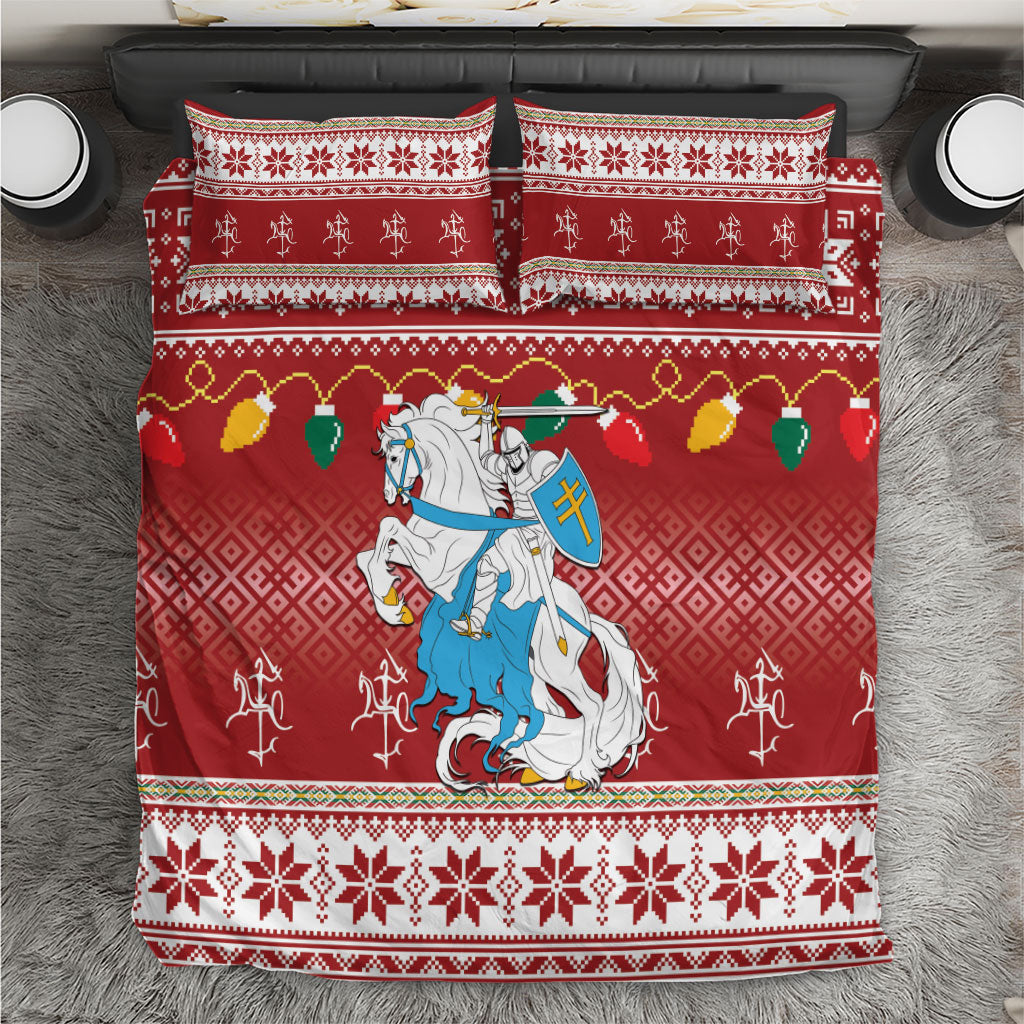 Linksmu Kaledu Lietuvos Bedding Set Christmas Vytis