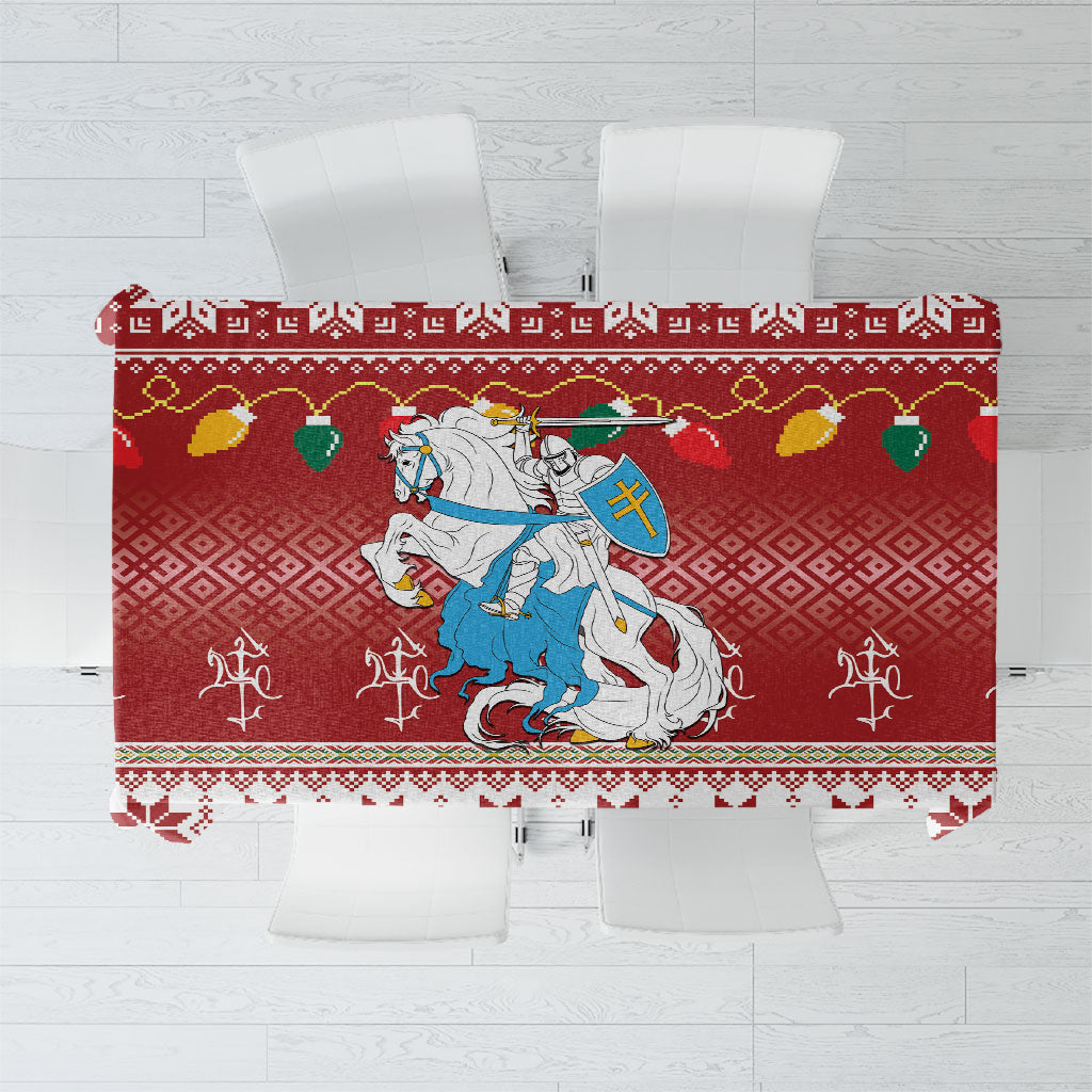 Linksmu Kaledu Lietuvos Tablecloth Christmas Vytis