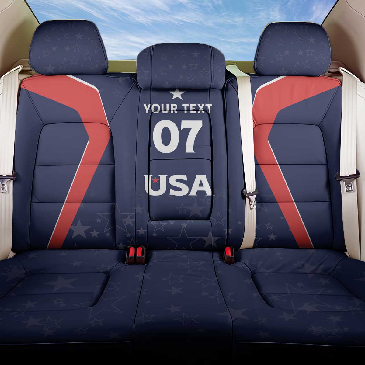 USA Cricket World Cup 2024 Custom Back Car Seat Cover All Stars Sprangle LT7 - Wonder Print Shop