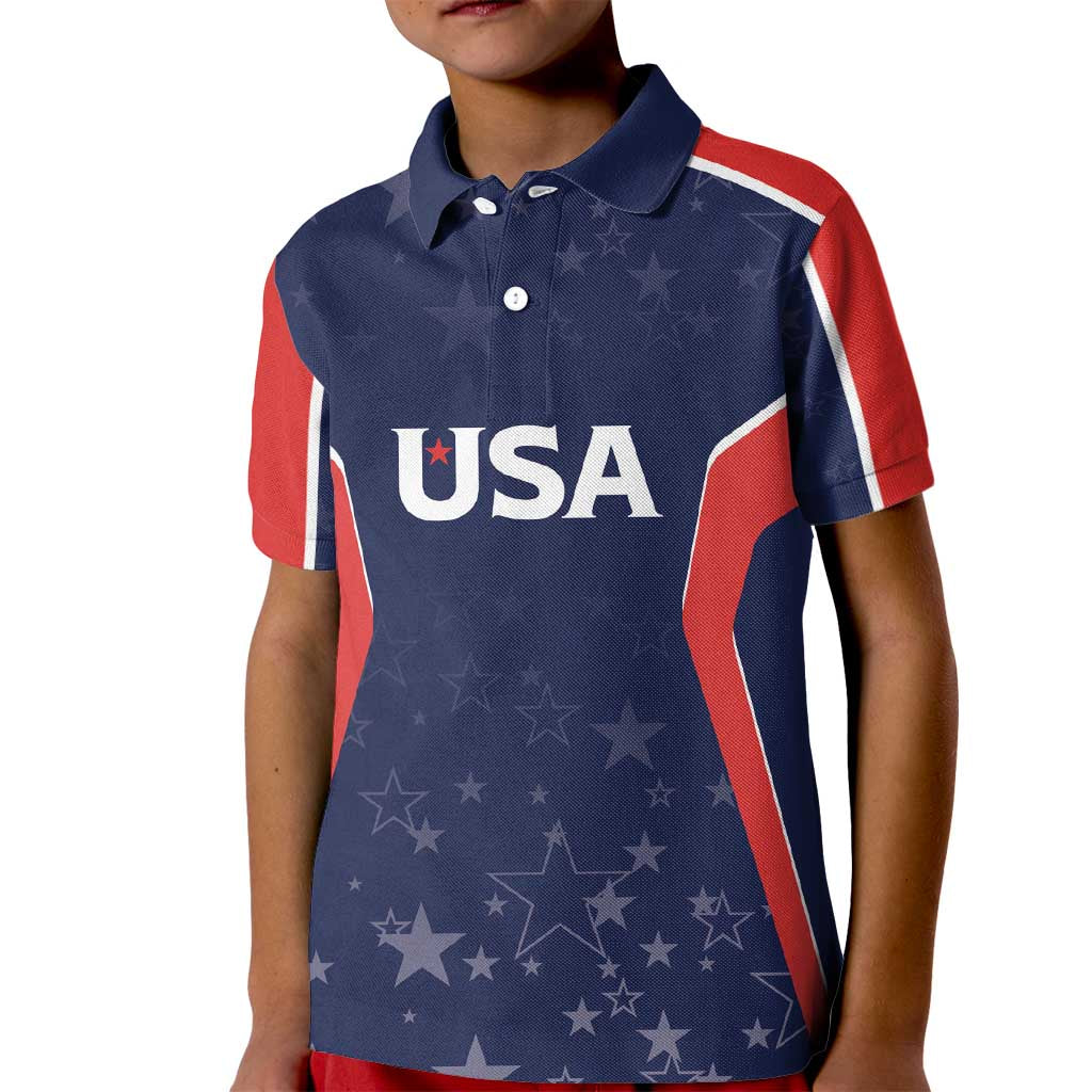 USA Cricket World Cup 2024 Custom Kid Polo Shirt All Stars Sprangle - Wonder Print Shop