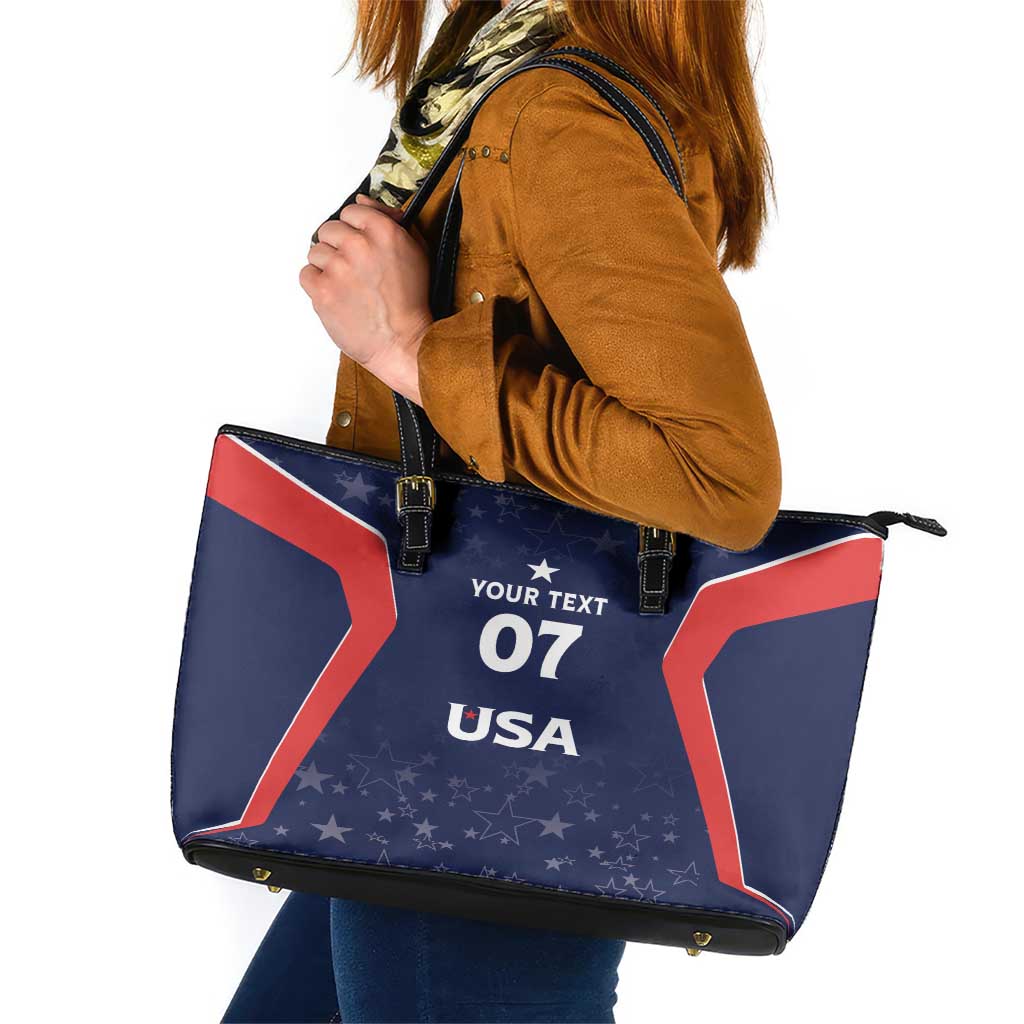 USA Cricket World Cup 2024 Custom Leather Tote Bag All Stars Sprangle - Wonder Print Shop