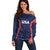 USA Cricket World Cup 2024 Custom Off Shoulder Sweater All Stars Sprangle - Wonder Print Shop