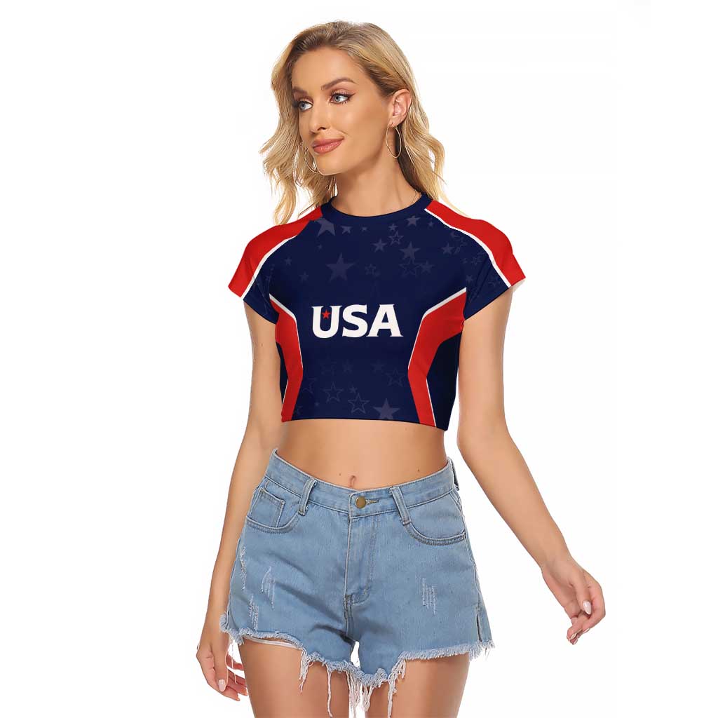 USA Cricket World Cup 2024 Custom Raglan Cropped T Shirt All Stars Sprangle