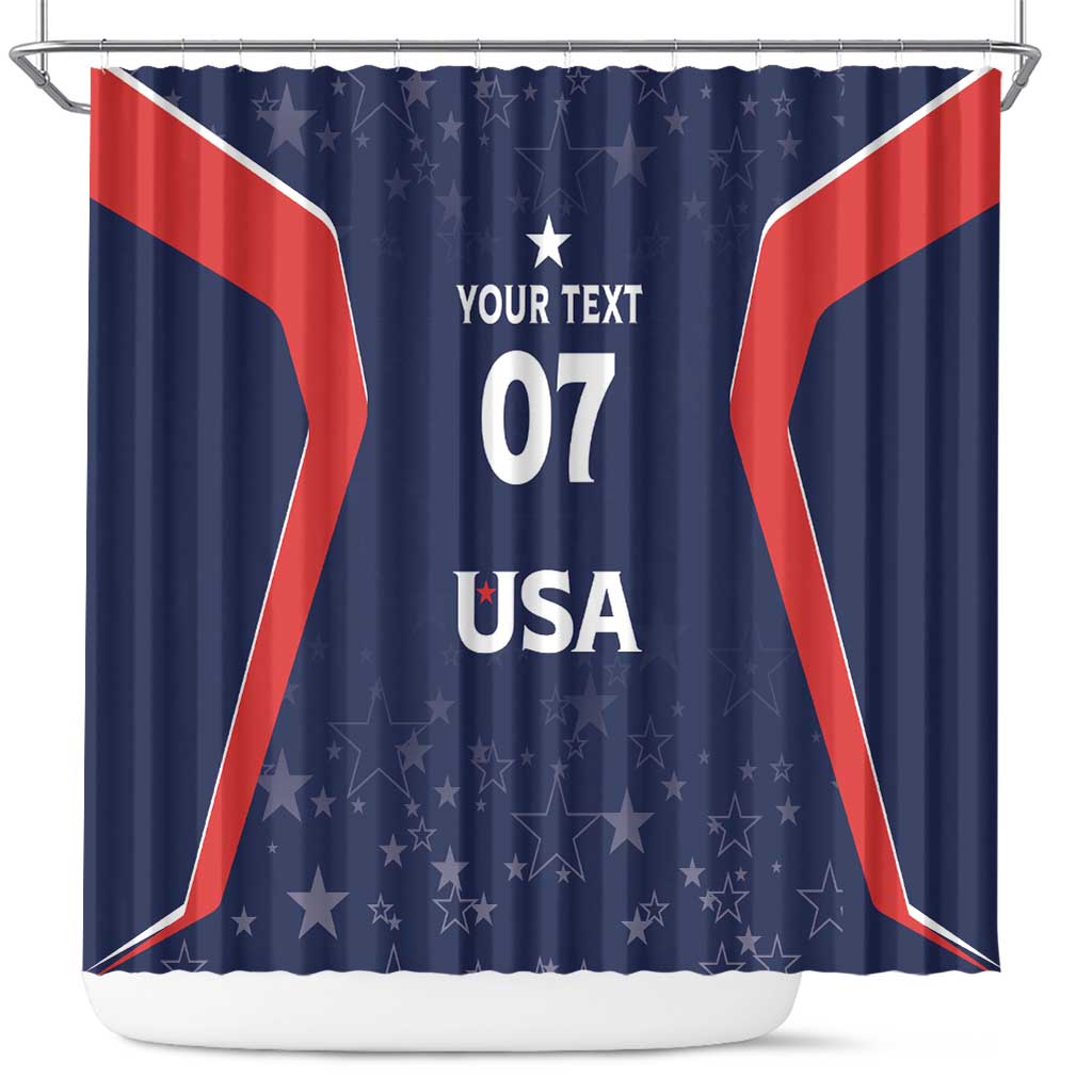 USA Cricket World Cup 2024 Custom Shower Curtain All Stars Sprangle