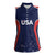 USA Cricket World Cup 2024 Custom Women Sleeveless Polo Shirt All Stars Sprangle