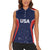 USA Cricket World Cup 2024 Custom Women Sleeveless Polo Shirt All Stars Sprangle